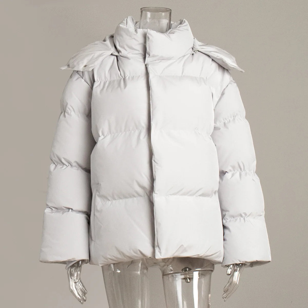 New Women Loose Cotton Padded Jacket Solid Hooded Parkas Coat Female Puffer Coat Winter Outwear