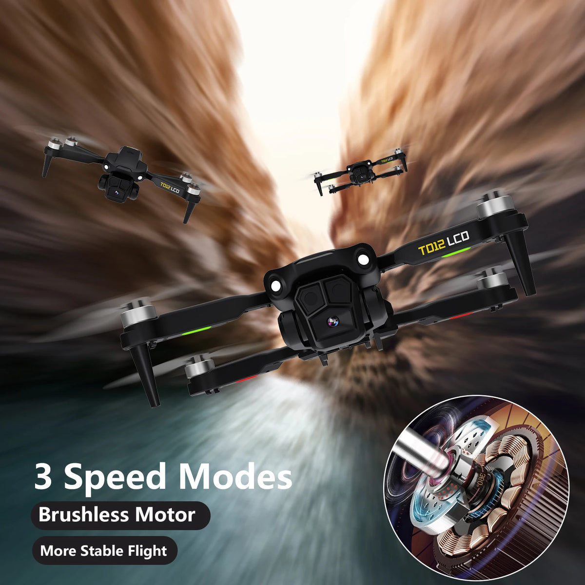 TD12LCD Brushless Camera Drone with LCD Controller
