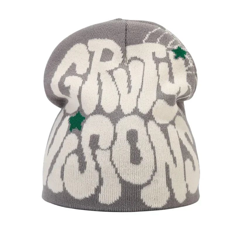 Y2K Letter Knitted Winter Autumn Beanie Cap Men Women Kanye Beanies Gorras Hombre Top Warm Skiing Hat Ear Hats Hip Hop Skullcap