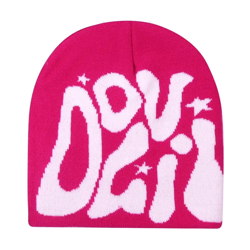 Y2K Letter Knitted Winter Autumn Beanie Cap Men Women Kanye Beanies Gorras Hombre Top Warm Skiing Hat Ear Hats Hip Hop Skullcap