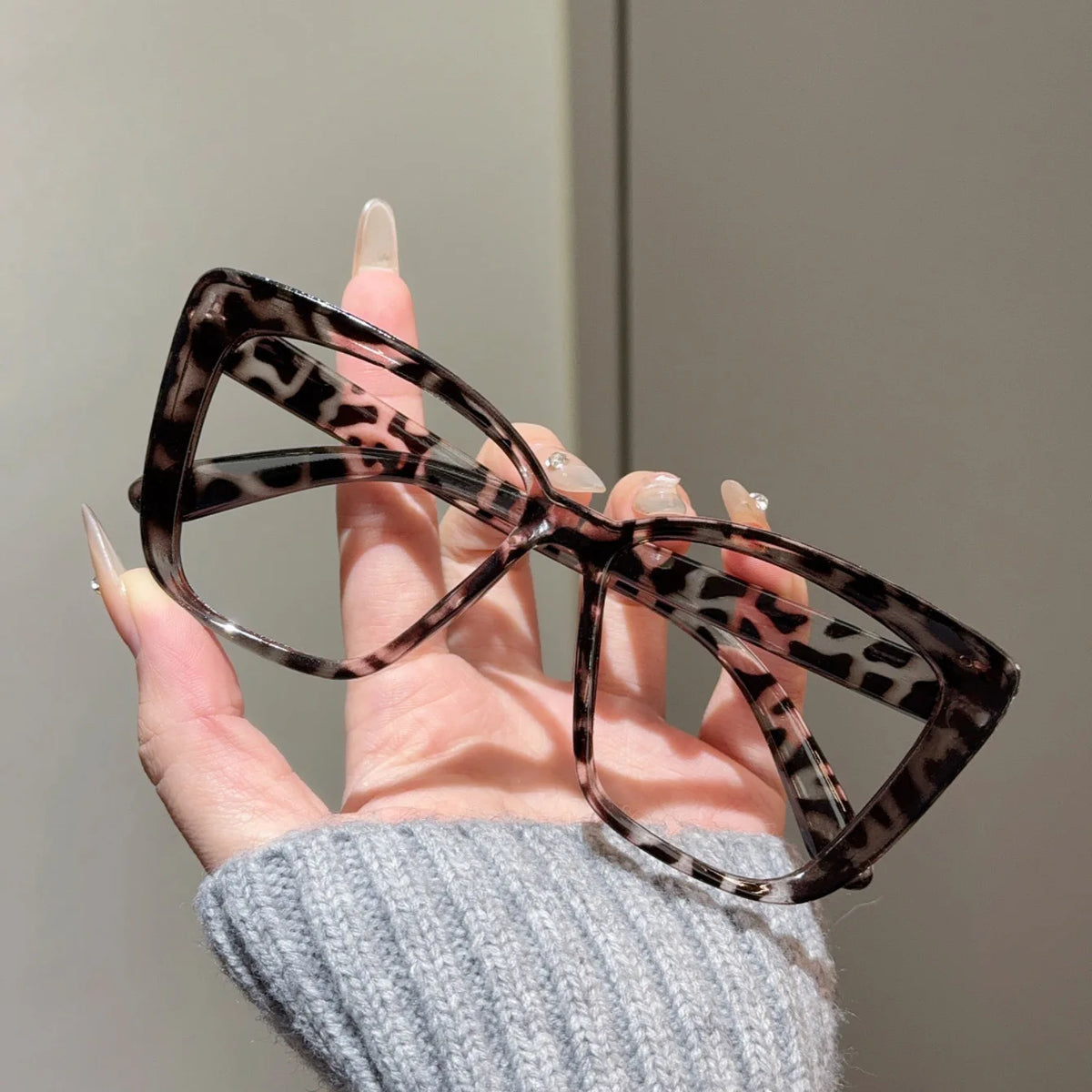 Blue Light Blocking Glasses Oversized Plain Glasses Large Frame Glasses Stylish For Reading Visual Health Screen Time