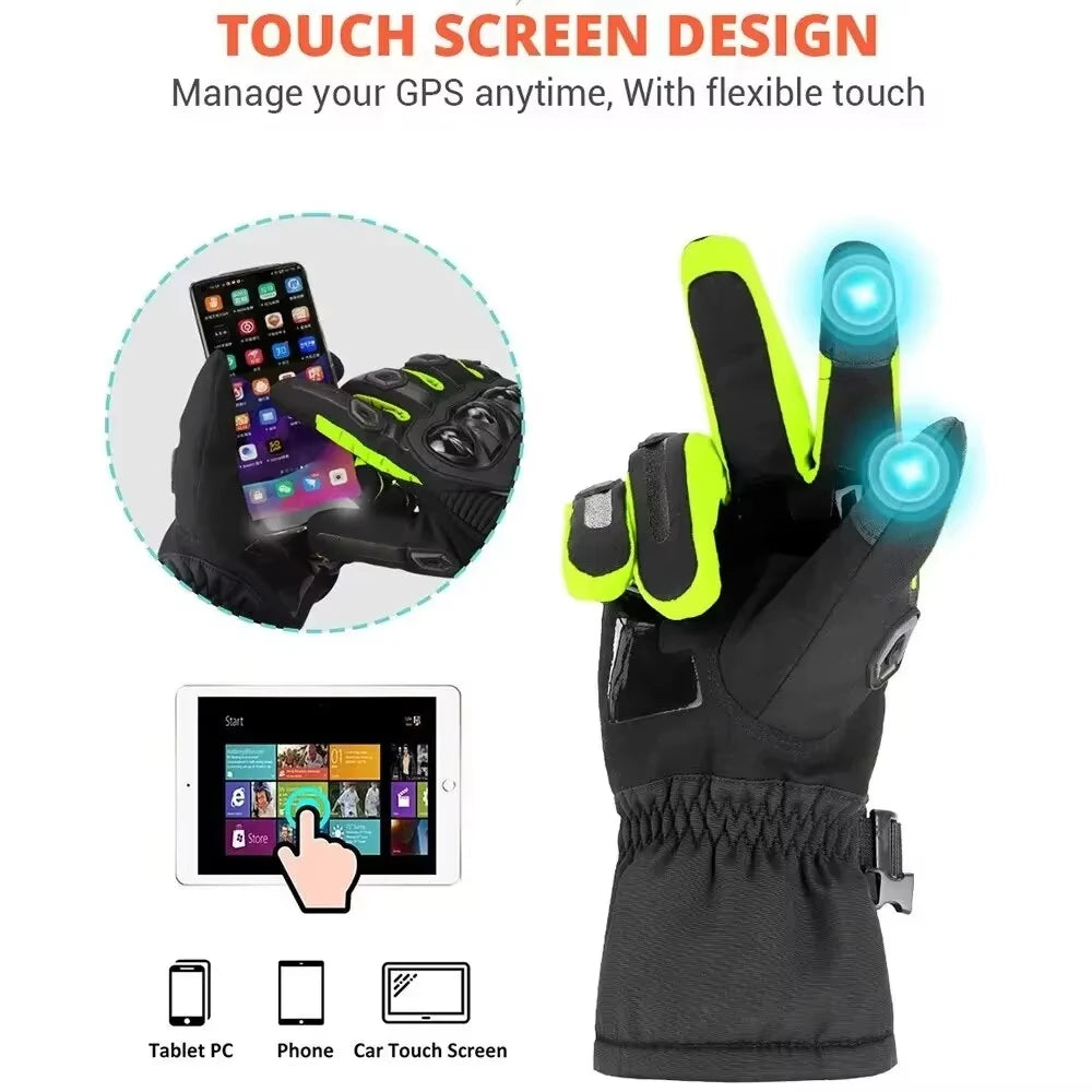 Motorcycle Winter Gloves Unisex Cold Weather Windproof Waterproof Motocross Gloves Lined Touchscreen Anti-Scratch Protection