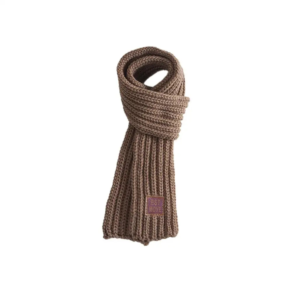 Kids Winter Knitted Scarf Warm Soft Outdoor  Windproof Neckerchief Solid Color Scarf Children's Warm Accessories