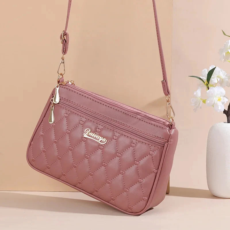 Large Flap Crossbody Bag in Pink