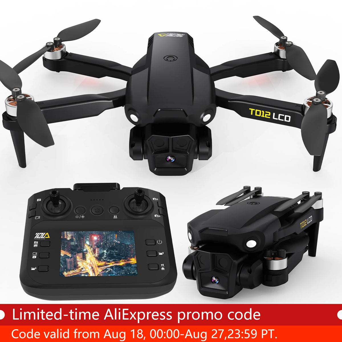 TD12LCD Brushless Camera Drone with LCD Controller