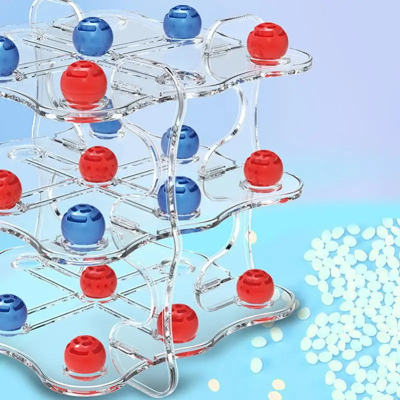 Unique 3D Tic-Tac-Toe and Chess Game Set, Kids Educational Toys, Simplified Strategy Table Games
