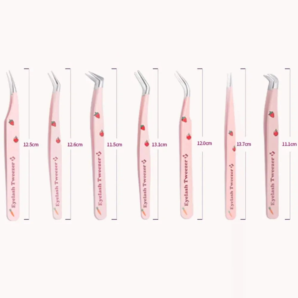 6 Types False Eyelash Tweezers Stainless Steel Anti-static Pincet Curved Strip 3D Lashes Extension Tweezer Makeup Tools