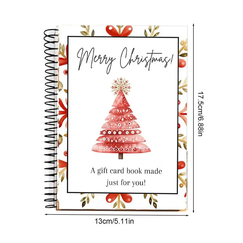 Christmas Gift Card Book Spiral-Bound Christmas Gift Card Book Festival Christmas Gifts for Teenagers Greeting Card Organizer