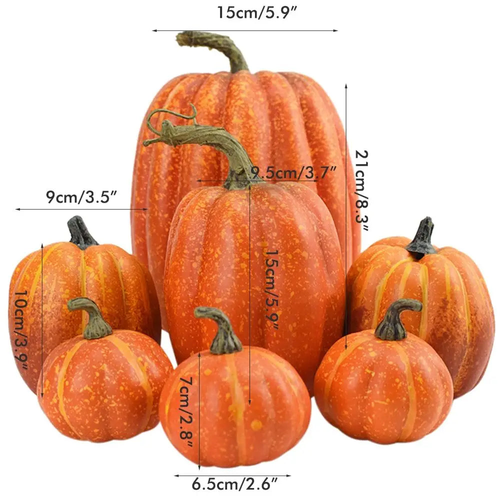 Wedding 7PCS Home Thanksgiving DIY Craft Fake Vegetable Simulation Pumpkin Model Halloween Decoration Artificial Pumpkin