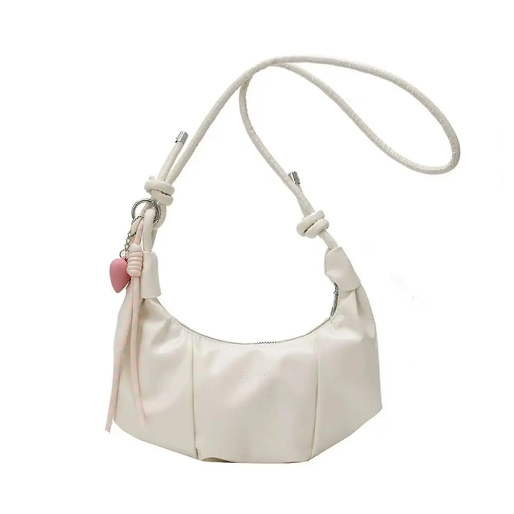 Fashion Ruched Dumpling Bag PU Leather Shoulder Underarm Bags for Women Elegant Pleated Crossbody Purse