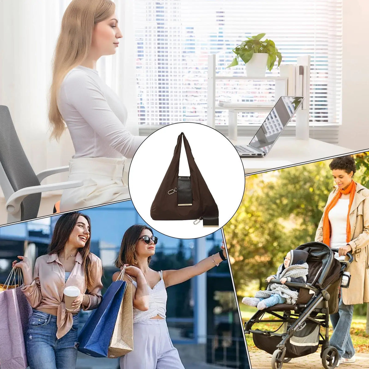 Tote Bag for Women PU Leather Trendy Purses Lightweight Expandable Key Ring Tote for Students Teachers Travel Outdoor School