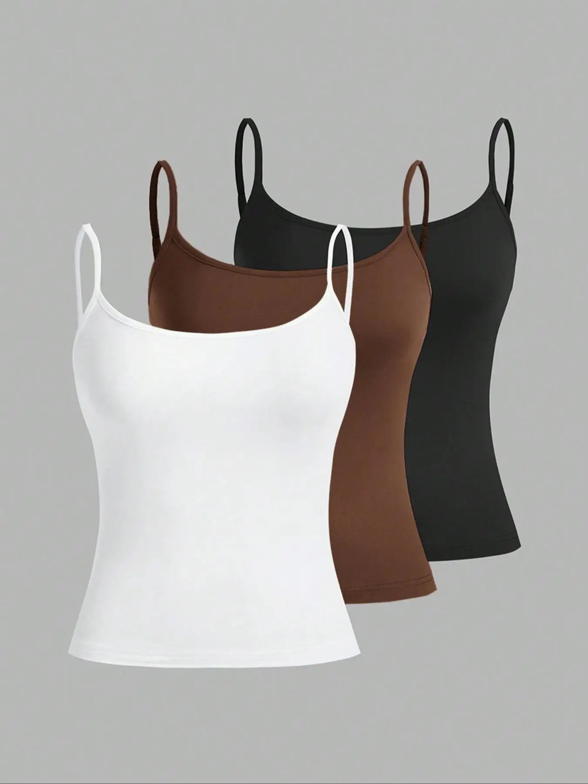 European and American Spring, Summer and Autumn Solid Color Daily Casual Adjustable Suspender Vest Three-Piece Set