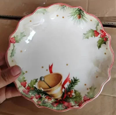German V Bao Tableware Christmas Biscuits Plate Dish Rectangular Mug Plate Salad Dish Dessert Plate Fruit Holder