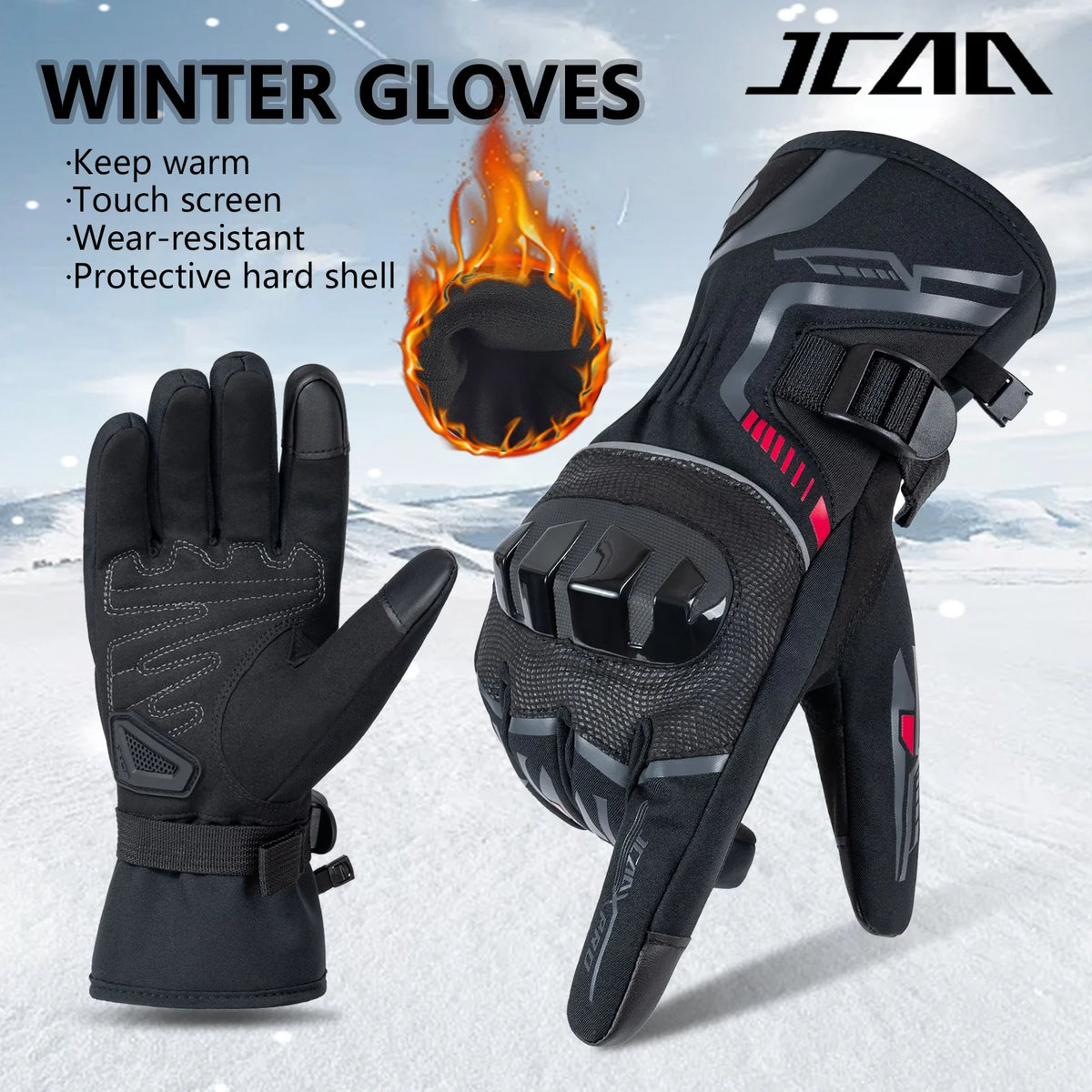 Winter Motorcycle Gloves for Men Women Waterproof Warm Cold Weather Riding Gloves Touchscreen for ATV UTV Road Racing Snowmobile