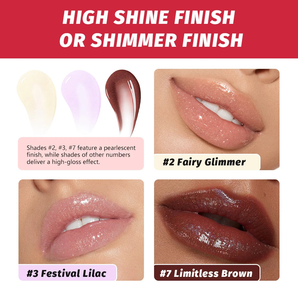 Plumping Lip Gloss Non-Sticky Boosted Mirror Shine And Volume Lip Skin Smooths Hydrating Moisturizing Lip Gloss Cosmetics
