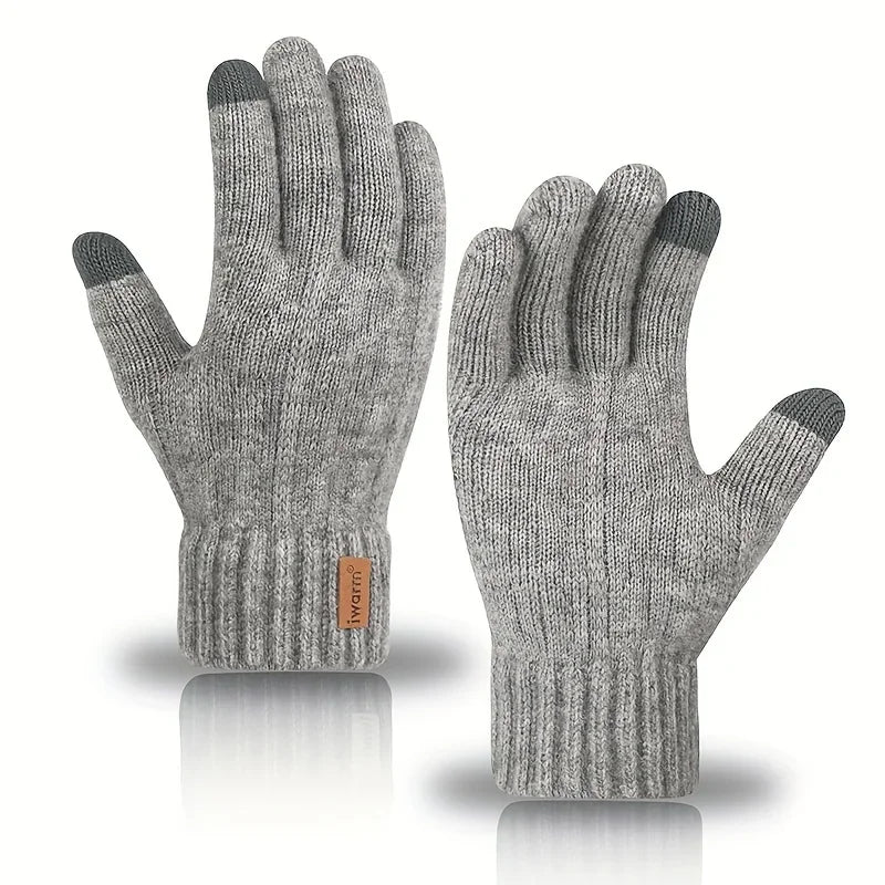 Winter Warm Cycling Gloves  DROPSHIPPING  Alpaca Wool Gloves Full Finger Touchscreen Cashmere Thickening Knitted Driving Gloves
