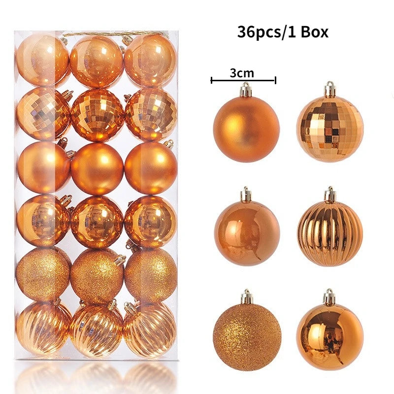 24/36Pcs Merry Christmas Ball Hanging Christmas Tree Decoration for Home Indoor Decor New Year 2026 Navidad DIY Party Supplies