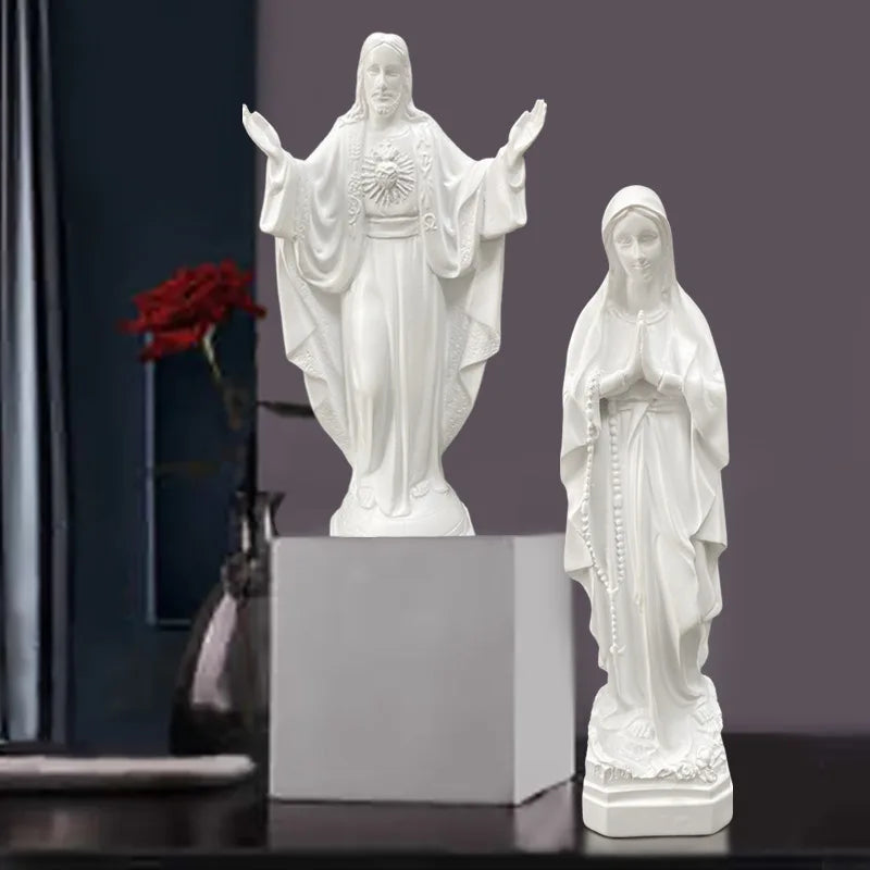 Our Lady of Lourdes Blessed Virgin Mother Mary Catholic Religious Gift Resin Figurine Statue Holy Home Christmas Decorations