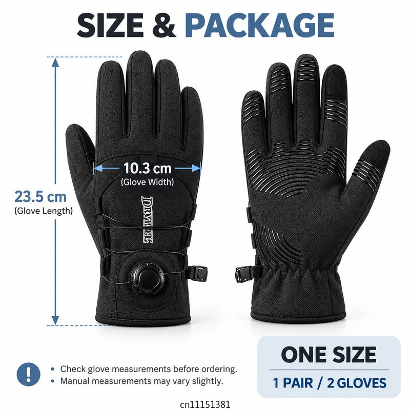 Winter Thermal Cycling Gloves Touchscreen Windproof Full Finger Gloves for Bike Riding Hiking Outdoor Sports