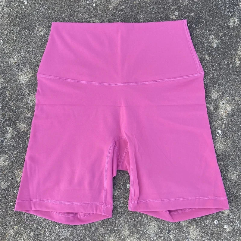 High Waist Seamless Yoga Shorts with Pocket