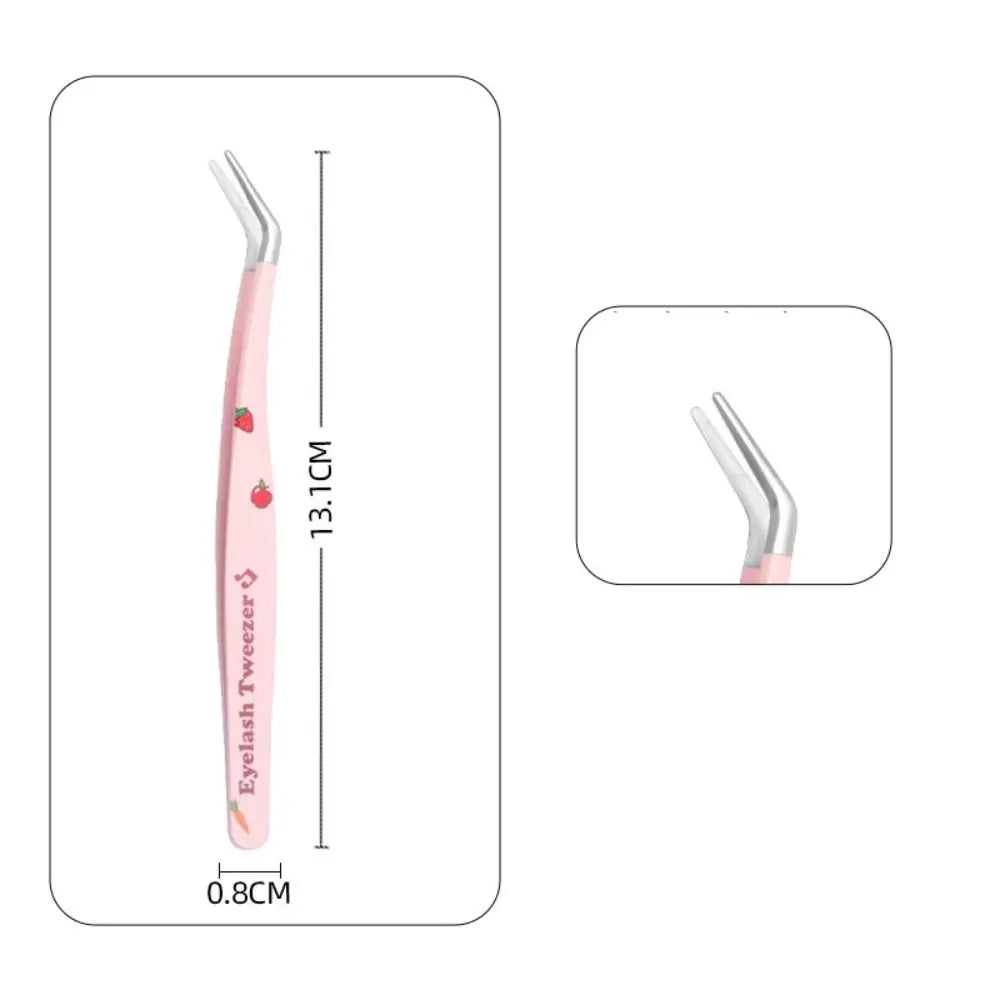 6 Types False Eyelash Tweezers Stainless Steel Anti-static Pincet Curved Strip 3D Lashes Extension Tweezer Makeup Tools