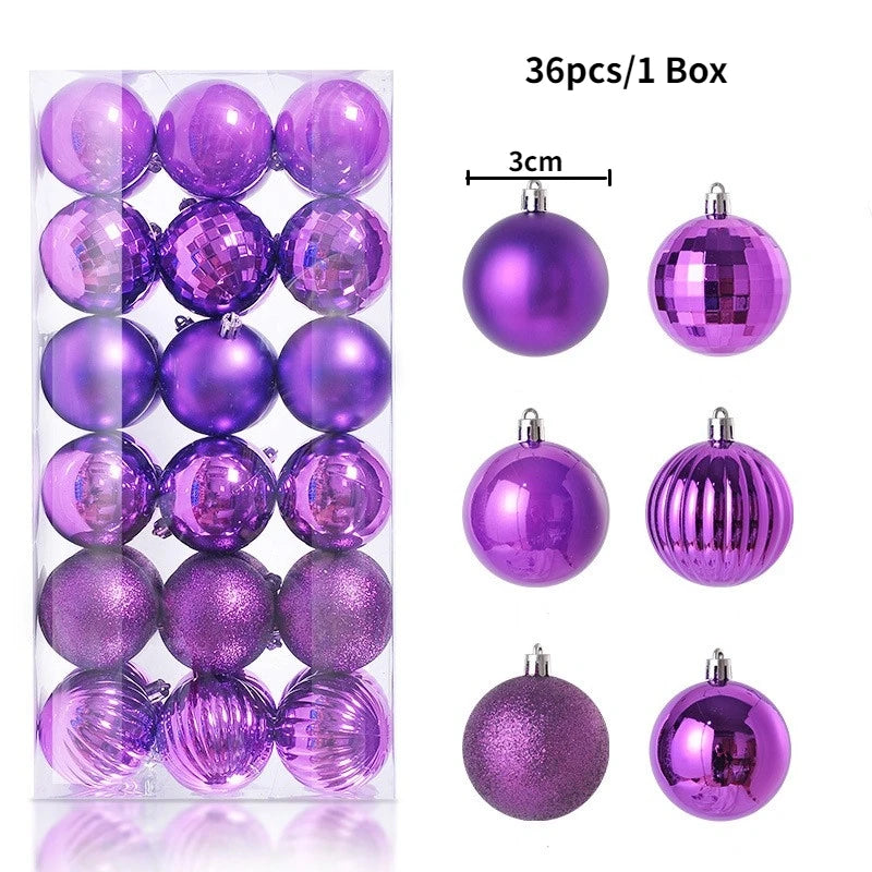 24/36Pcs Merry Christmas Ball Hanging Christmas Tree Decoration for Home Indoor Decor New Year 2026 Navidad DIY Party Supplies
