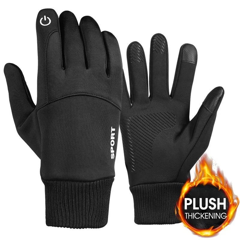 Motorcycle Gloves Guantes Winter Warm Full Fingers Gloves Waterproof Warm Hand Moto Ski Cycling Touch Screen Fleece Gloves