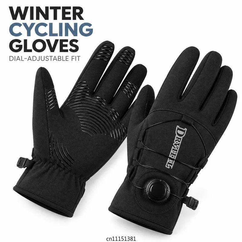 Winter Thermal Cycling Gloves Touchscreen Windproof Full Finger Gloves for Bike Riding Hiking Outdoor Sports