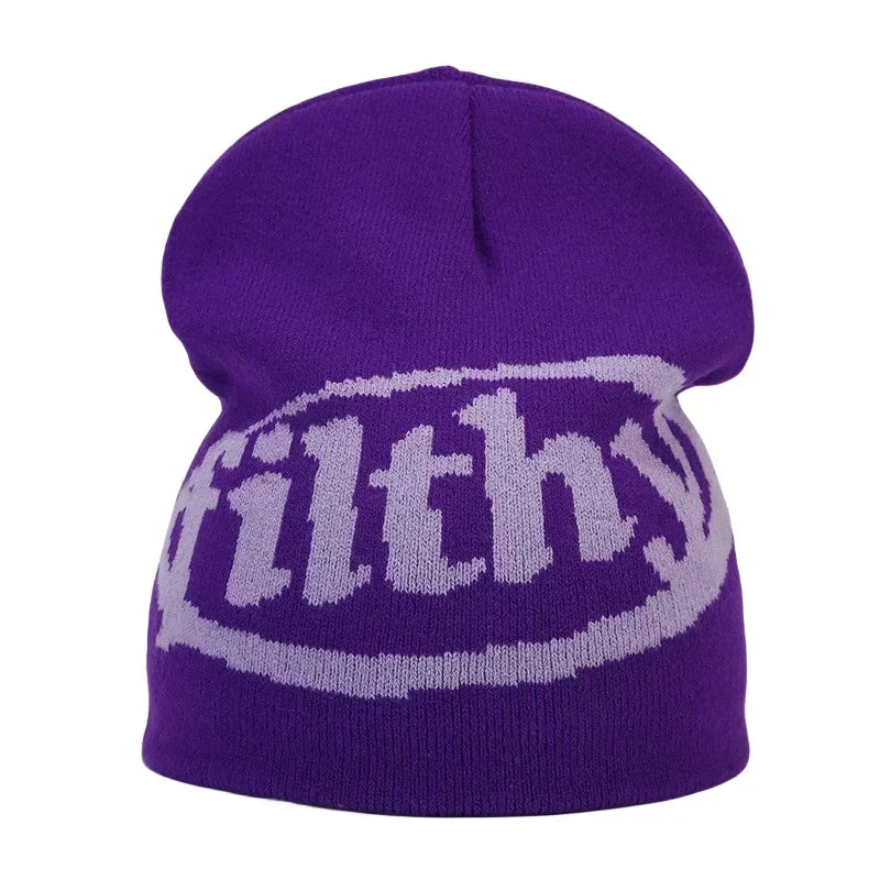 Y2K Letter Knitted Winter Autumn Beanie Cap Men Women Kanye Beanies Gorras Hombre Top Warm Skiing Hat Ear Hats Hip Hop Skullcap