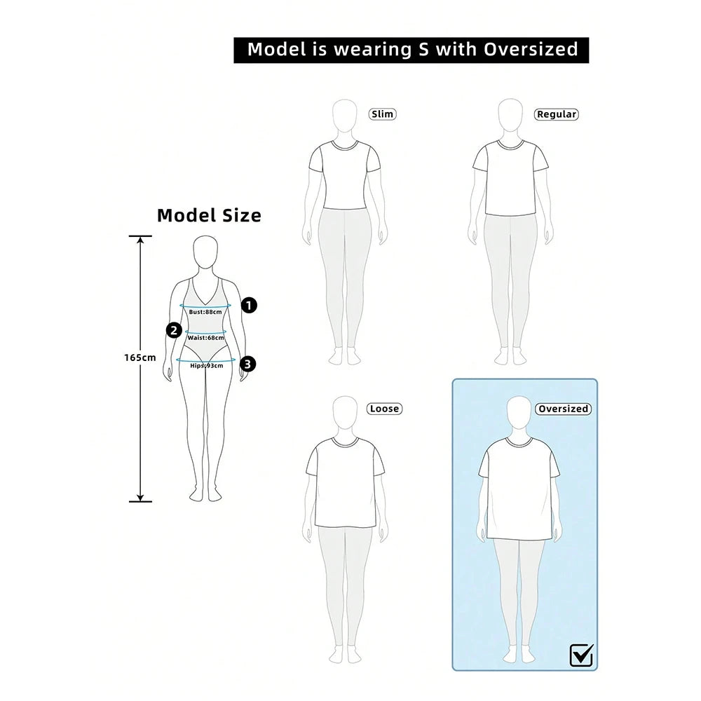 Summer New Y2K Striped 3D Print Casual Oversized Mid-Length Round Neck Drop Shoulder Women Tee Street Fashion Casual Sports Top﻿