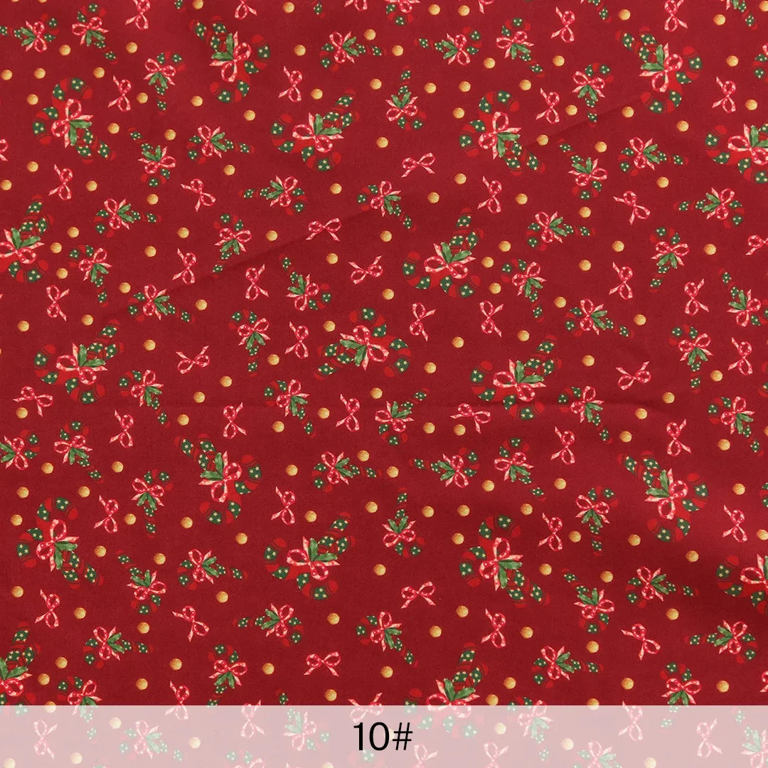 0.5/1/3/5m Christmas Fabric Cardinal Joyful Tradition Holiday Decor Bird, Snowflake, Holly Leaf Pattern DIY Crafts, Pet Clothing