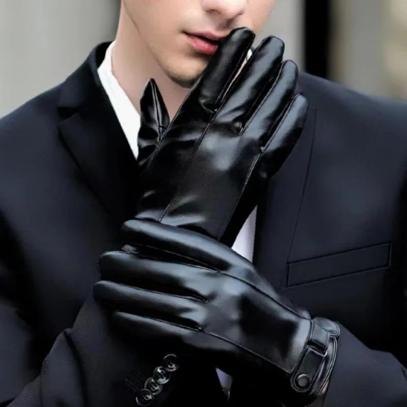 Winter Gloves for Men Genuine Leather Warm Touchscreen Gloves Outdoor Cycling Real Sheepskin Warm Driving Motorcycle Gloves