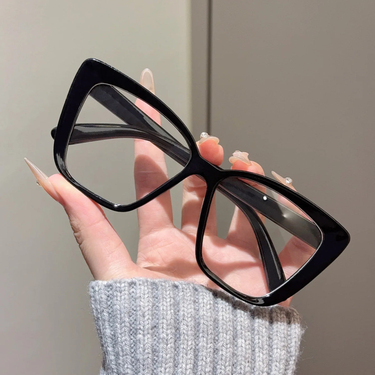 Blue Light Blocking Glasses Oversized Plain Glasses Large Frame Glasses Stylish For Reading Visual Health Screen Time