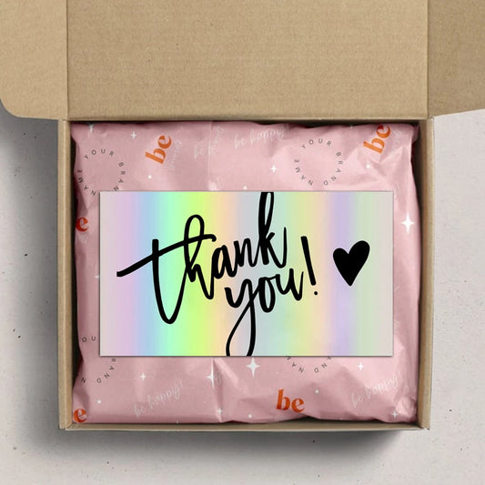 30pcs Thank You Card for Supporting Business Package Decoration 'Gorgeous Thanks' Business Card Laser Card Handmade With Love