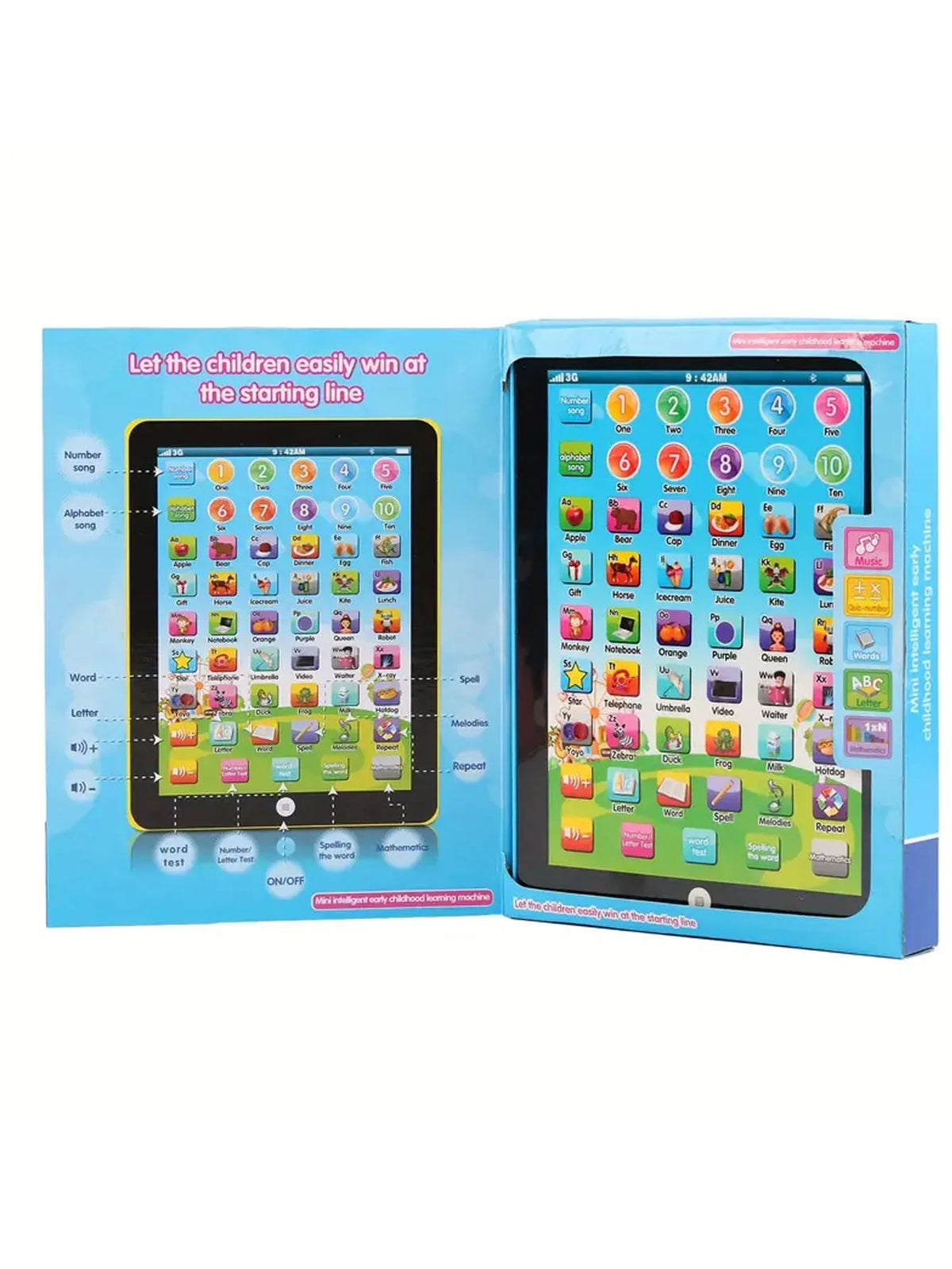 Simulation Tablet Toys, Kids Learning Pad/Tablet Interactive Toddler Toys With Words Numbers Alphabets Music Electronic Educatio