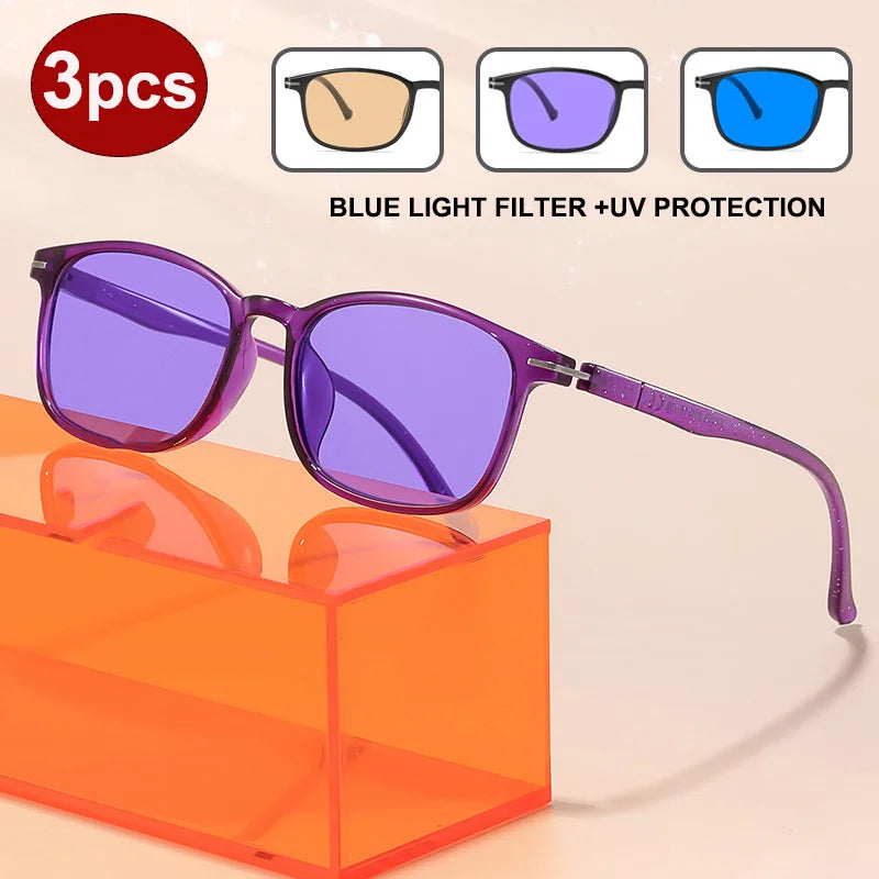 Blue Light Blocking Glasses for Men Women With Red Tinted Lens Computer Gaming Anti Fatigue Vintage Anti-Blue Light Sunglasses