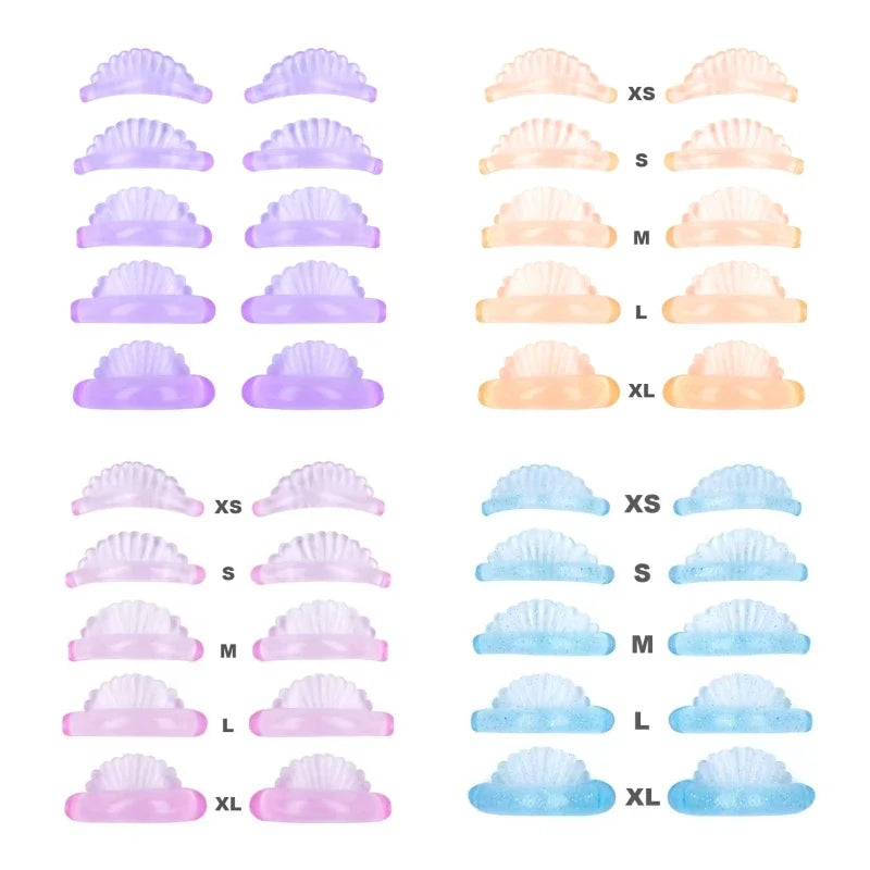 5Pairs Eyelash Perm Pads Silicone Lash Lifting Rods Shell-shape 3D Eyelash Extension Curler Lash Perm Shield Makeup Accessorie