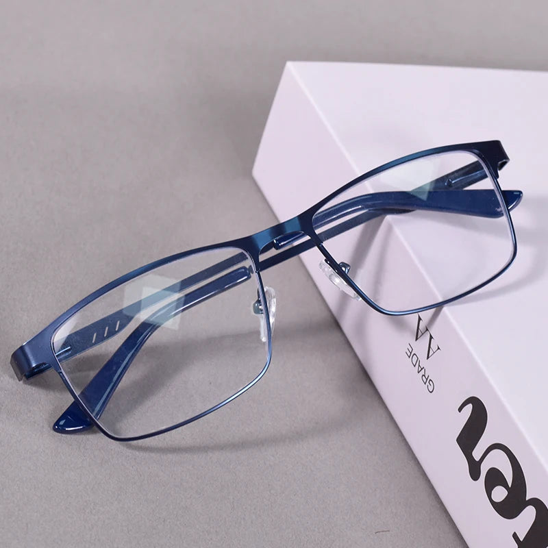 Anti Blue Light Reading Glasses Men High Quality Full-frame Diopter Glasses Business Male Presbyopic Eyeglasses +100+200