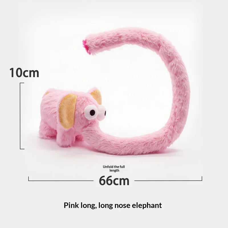 New dog toy: long-nosed elephant, makes sounds, interactive, self-amusing, relieves boredom, funny, cute, and educational for pe