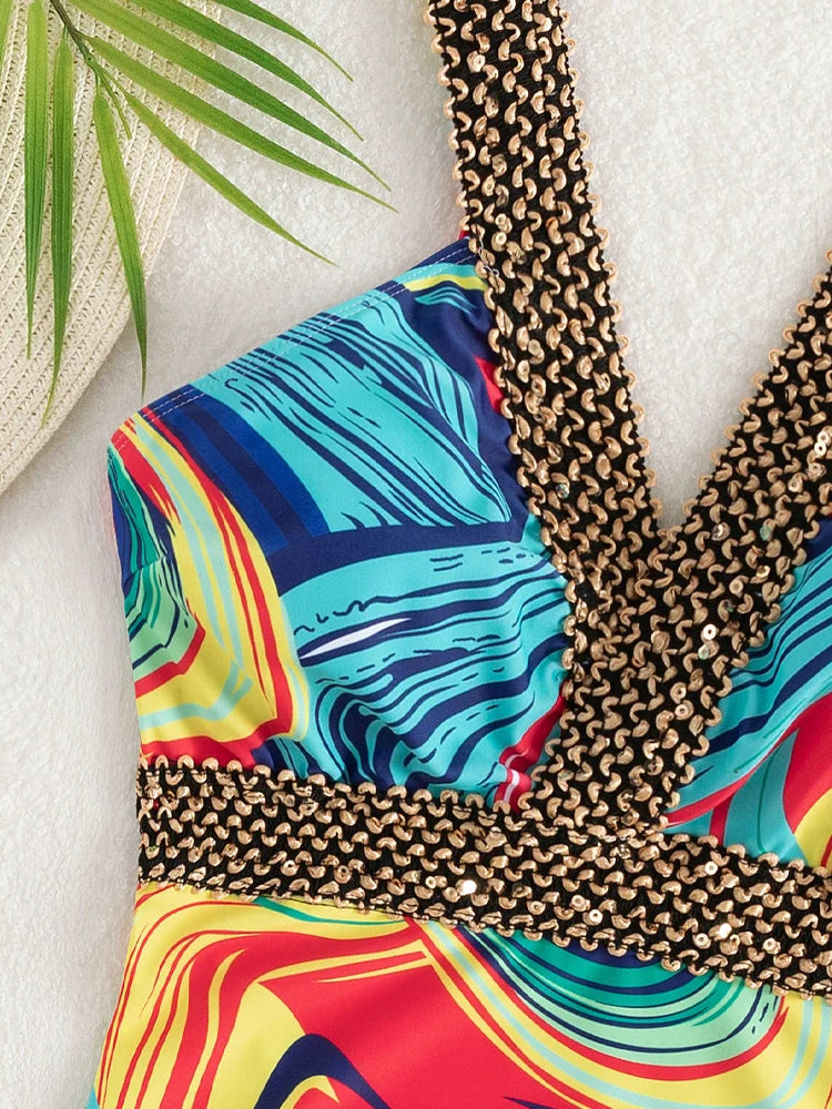 Backless One Piece Swimsuit with Adjustable Straps