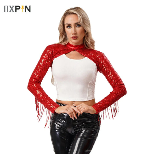 Sequin Fringe Bolero Shrug