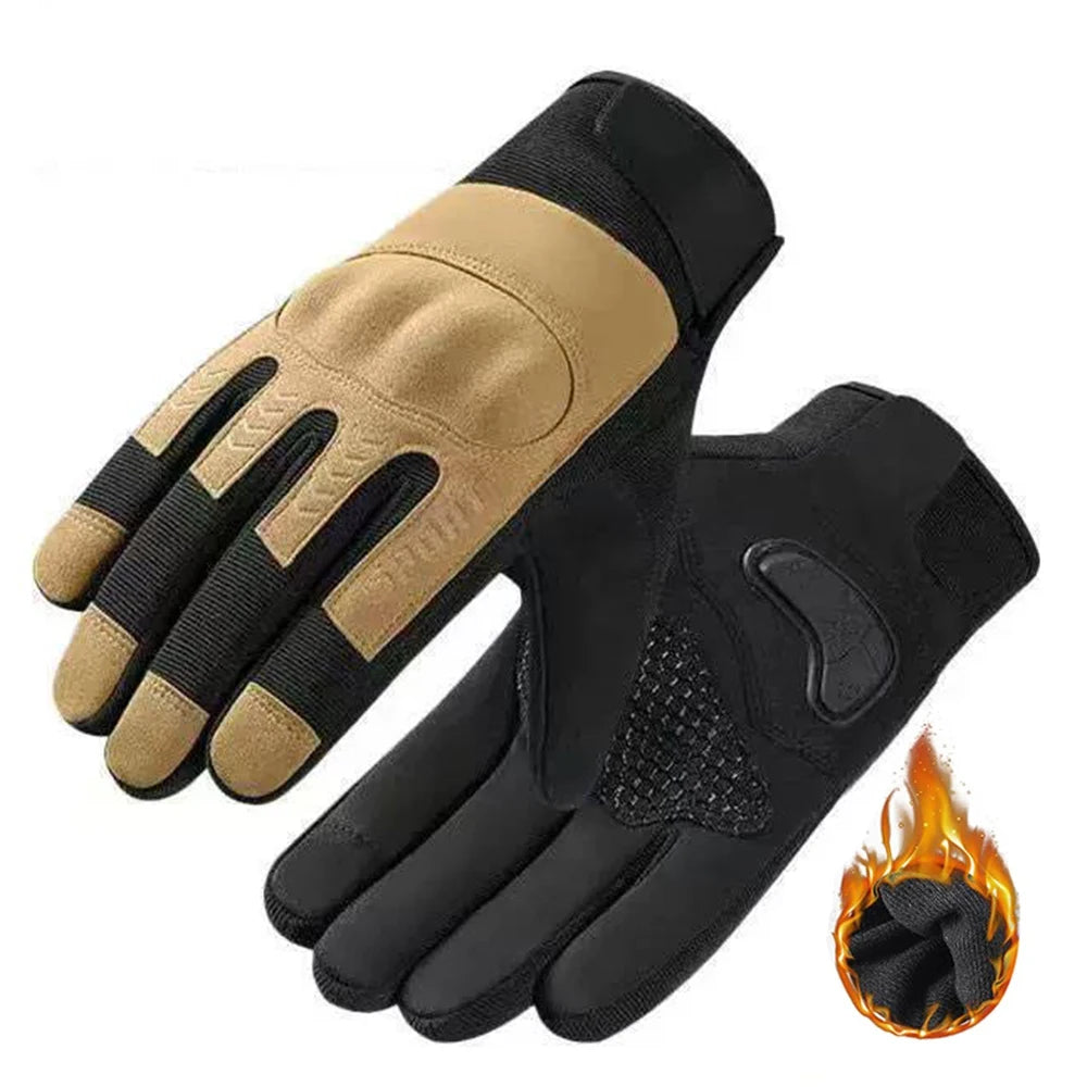 New Men's Motorcycle Gloves Winter Riding Gloves Off-Road Riding Full Finger Warm Windproof Abrasion-Resistant Outdoor Gloves