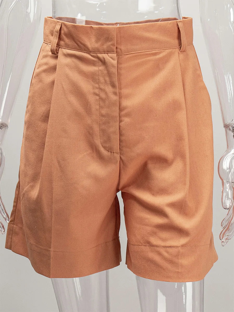 High Waisted Shorts with European and American Style Casual Office Shorts Suitable for Work and Daily Wear