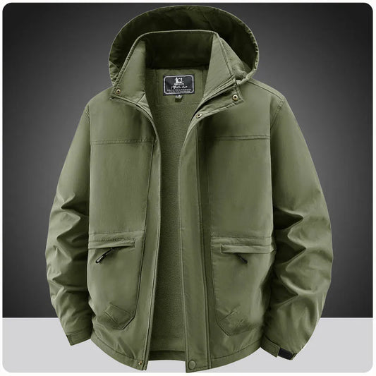 Winter Coat Men Windbreakers Waterproof Jackets Hoodies Male Outerwear Multi-pocket Motorcycle Cargo Coats Parkas Men Clothing