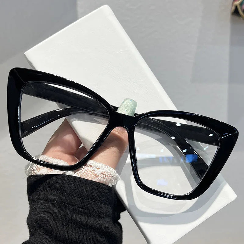 Blue Light Blocking Glasses Oversized Plain Glasses Large Frame Glasses Stylish For Reading Visual Health Screen Time