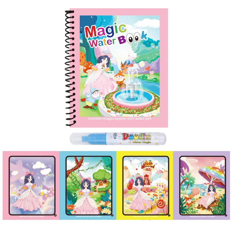 Repeated Children Drawing Coloring Books Sensory Early Education Puzzle Drawing Toys Ocean Dinosaur Animal Water Drawing Picture