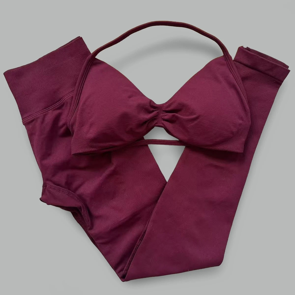 Seamless Halter Neck Yoga Set, 2 Piece