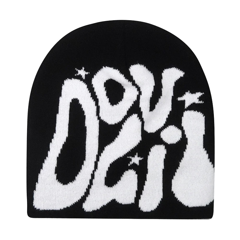 Y2K Letter Knitted Winter Autumn Beanie Cap Men Women Kanye Beanies Gorras Hombre Top Warm Skiing Hat Ear Hats Hip Hop Skullcap