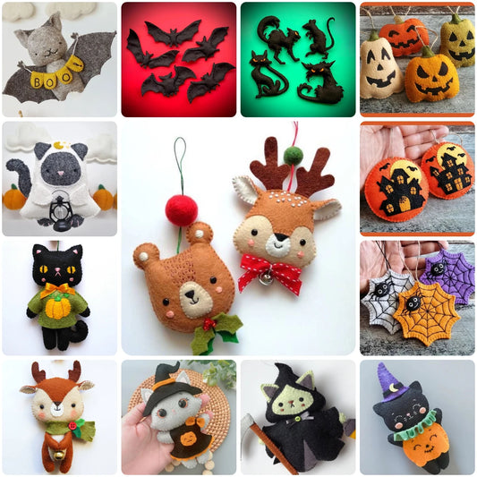 Halloween Thanksgiving Metal Cutting Dies Sewing Felt Christmas Cat Bat Elk Bear Pumpkin Castle Scrapbooking Paper Card Craft