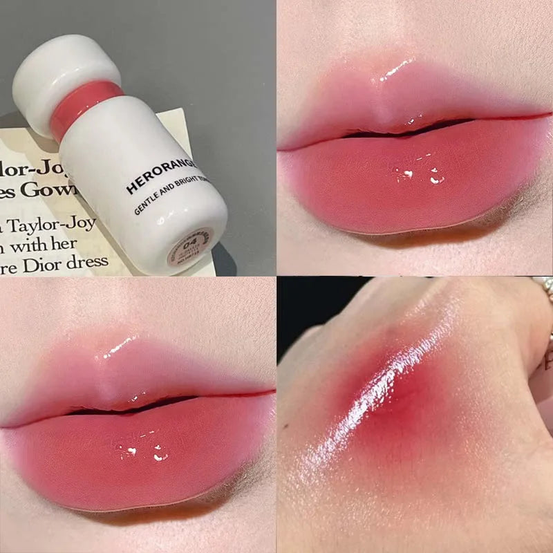 Herorange Glossy Lip Gloss Hydrating Watery Plump Lips Long Lasting for Autumn Winter